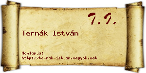Ternák István névjegykártya